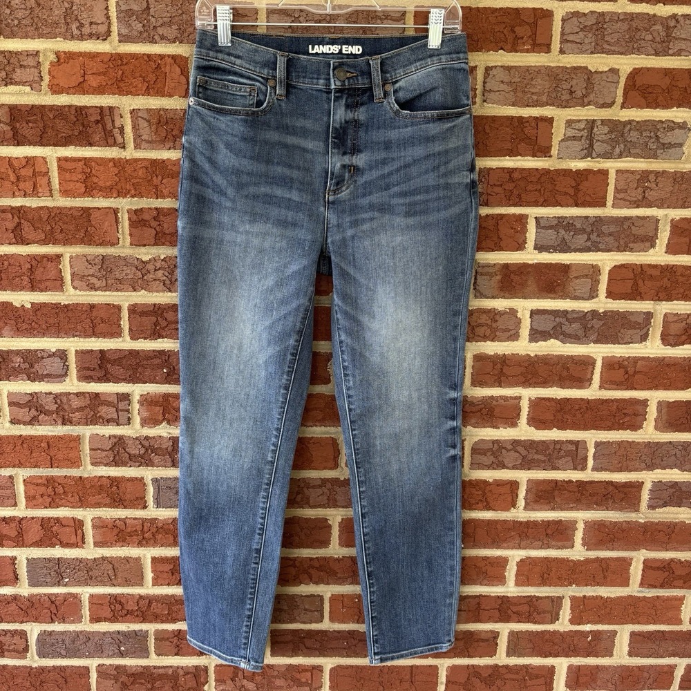 Lands' End‎ Jeans High Rise Slim Ankle Jean Women's Size 6 Medium Wash 29x27.5